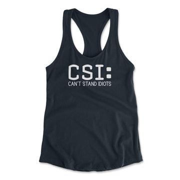 CSI - Can't Stand Idiots Womens Racerback Tank in Midnight Navy color